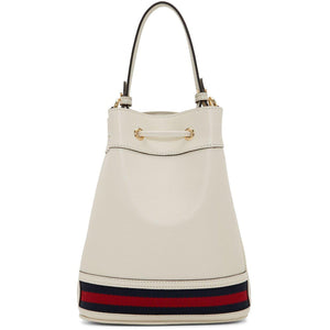 Gucci White Ophidia Bucket Bag