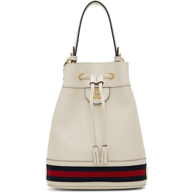 Gucci White Ophidia Bucket Bag