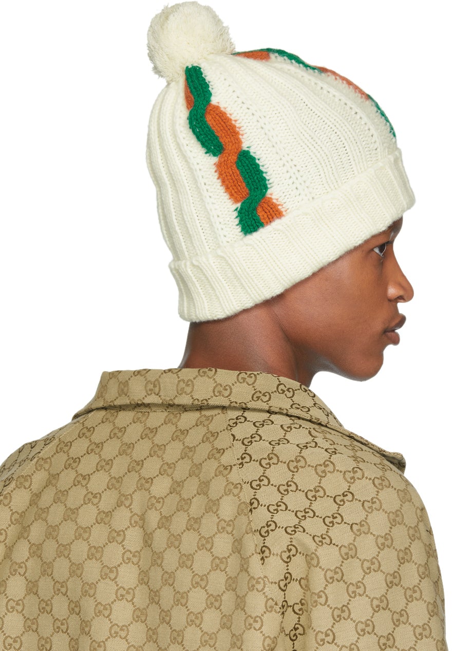 Gucci White Wool Ski Beanie