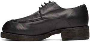 Guidi Black Contrast Stitch Derbys