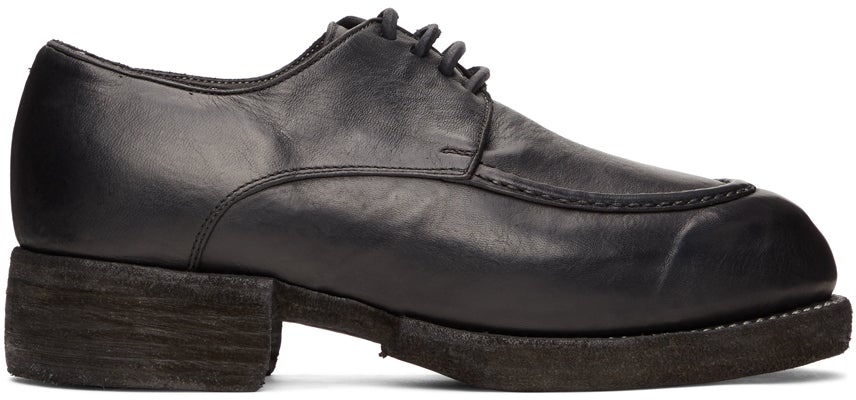 Guidi Black Contrast Stitch Derbys - Guidi Noir Contraste Stitch Derbys - Guidi Black Contrast Stitch Derbys.