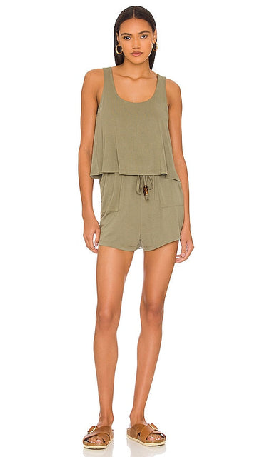 HEARTLOOM Elodie Romper in Olive Heartloom Elodie Romper à Olive 橄榄中的心织机Elodie Romper