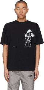 HELIOT EMIL Black Print T-Shirt - T-shirt imprimé noir Heliot Emil - 헬리엇에 Emil 블랙 프린트 티셔츠