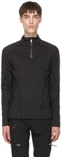 HELIOT EMIL Black Tech Long Sleeve T-Shirt - T-shirt à manches longues Heliot Emil Tech Black Tech - 헬리엇 에미 흑인 테크 긴 소매 티셔츠