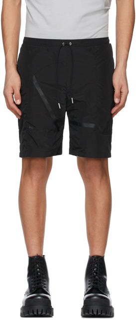 HELIOT EMIL Black Track Shorts - Short Heliot Emil Black Track - Heliot Emil 블랙 트랙 반바지