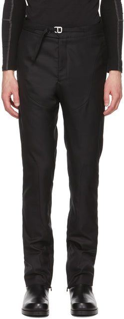 HELIOT EMIL Black Wool Tailored Trousers - Heliot Emil Pantalon sur mesure en laine noire - Heliot Emil Black Wool 맞춤형 바지