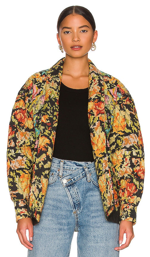 HEMANT AND NANDITA Nova Quilted Jacket in Yellow Veste matelassée Hemant et Nandita Nova en jaune Hemant和Nandita Nova缝外套穿黄色