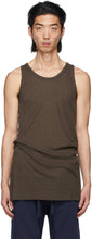 Haider Ackermann Brown Ribbed Tank Top - Haider Ackermann Brown Tank Tank - haider ackermann 갈색 ribbed 탱크 탑입니다