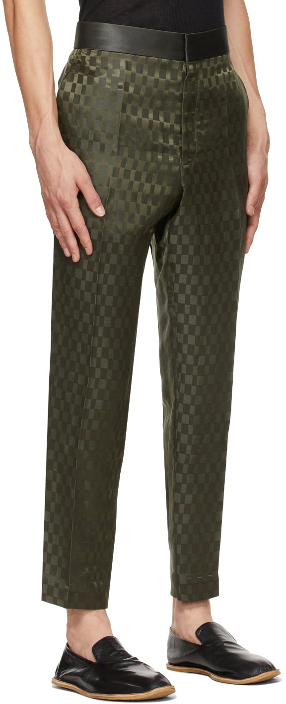 Haider Ackermann Khaki Silk Skinny Trousers – BlackSkinny