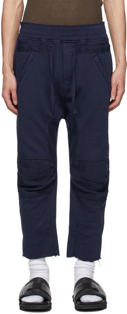 Haider Ackermann Navy Moonshape Lounge Pants - Haider Ackermann Navy MOONSHAPE LOUNGE PANTALON - haider ackermann 네이비 Moonshape 라운지 바지
