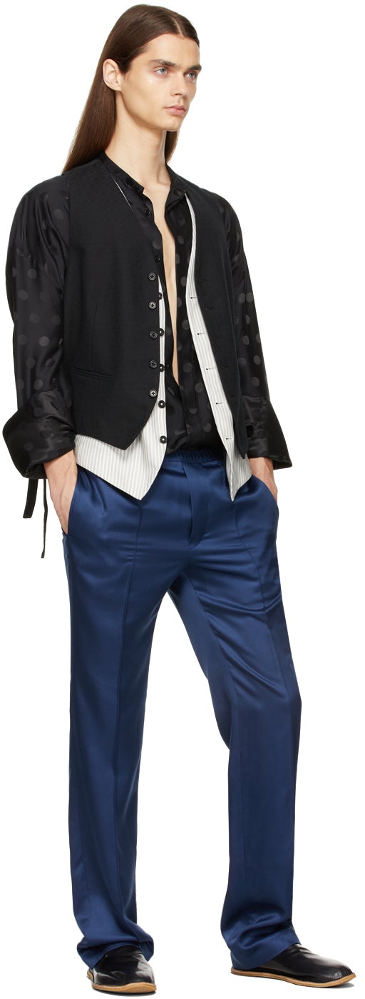 Haider Ackermann Navy Pajama Trousers