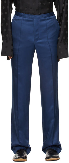 Haider Ackermann Navy Pajama Trousers - Haider Ackermann Navy Pajama Pantalons - Haider Ackermann 해군 파자마 바지