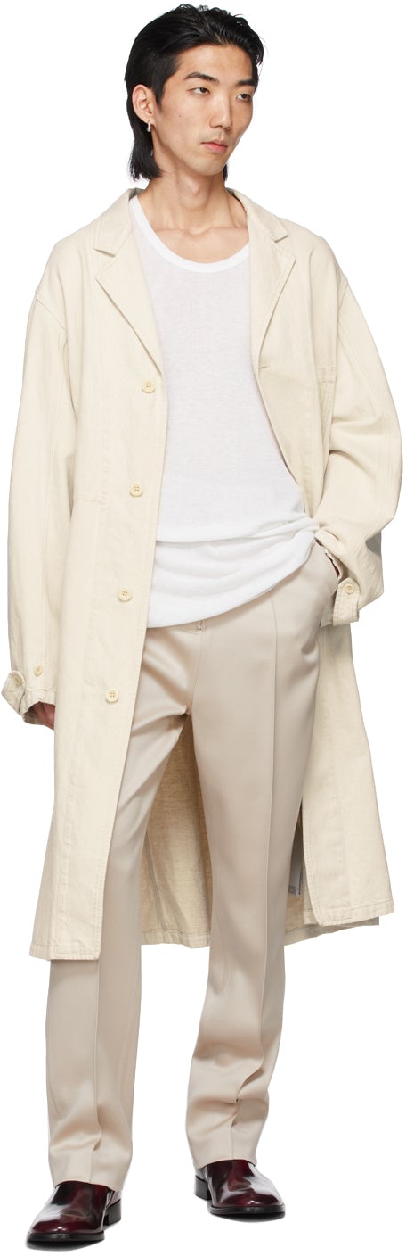 Haider Ackermann White Ribbed Tank Top