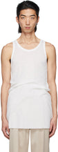 Haider Ackermann White Ribbed Tank Top - HAIDER ACKERMANN Blanc Tank - Haider Ackermann 화이트 리브 탱크 탑입니다