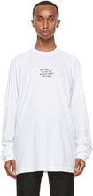 Haider Ackermann White 'The Way I Am' Long Sleeve T-Shirt - Haider Ackermann Blanc 'The Way I' T-shirt à manches longues - HAIDER Ackermann 화이트 '나는 긴 소매 티셔츠의 길'