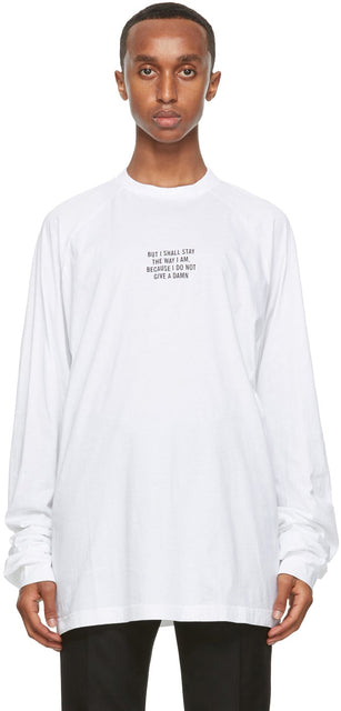 Haider Ackermann White 'The Way I Am' Long Sleeve T-Shirt - Haider Ackermann Blanc 'The Way I' T-shirt à manches longues - HAIDER Ackermann 화이트 '나는 긴 소매 티셔츠의 길'