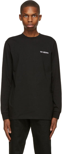 Han Kjobenhavn Black Casual Long Sleeve T-Shirt - Han Kjobenhavn T-shirt à manches longues occasionnel noir - 한 Kjobenhavn 블랙 캐주얼 긴 소매 티셔츠