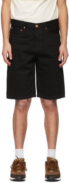 Han Kjobenhavn Black Denim Work Shorts - Han KJobenhavn Short de travail en denim noir - 한 Kjobenhavn 블랙 데님 작업 반바지