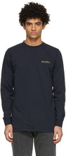 Han Kjobenhavn Navy Casual Long Sleeve T-Shirt - T-shirt à manches longues occasionnelle de Han Kjobenhavn - 한 Kjobenhavn 해군 캐주얼 긴 소매 티셔츠