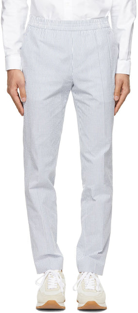 Harmony Blue Striped Paolo Trousers - Pantalon Paolo à rayures bleue harmonieuse - 하모니 블루 스트라이프 파올로 바지