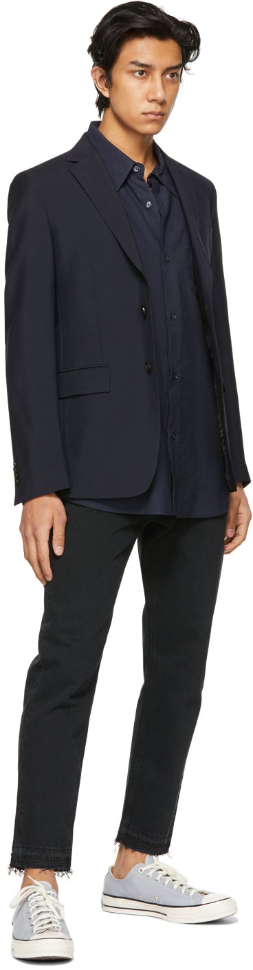 Harmony Navy Wool Victor Blazer