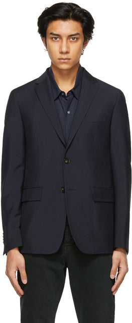 Harmony Navy Wool Victor Blazer - Harmony Navy Laine Victor Blazer - 하모니 해군 양모 빅터 블레이저