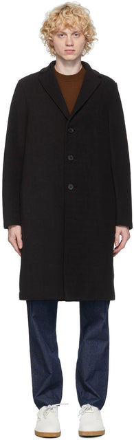 Harris Wharf London Black Fleece Coat - Harris Wharf London Black Teece manteau - Harris Wharf London Black Fleece Coat.