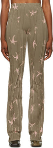 Helenamanzano SSENSE Exclusive Beige Twist 3D Stripe Lounge Pants - Helenamanzano Ssense EXCLUSIVE BEIGE TWNGE STRIPE STRIPE STRITE PANTALES - Helenamanzano Ssense 독점적 인 베이지 색 트위스트 3D 스트라이프 라운지 바지