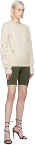 Helmut Lang Khaki Jersey Bike Shorts