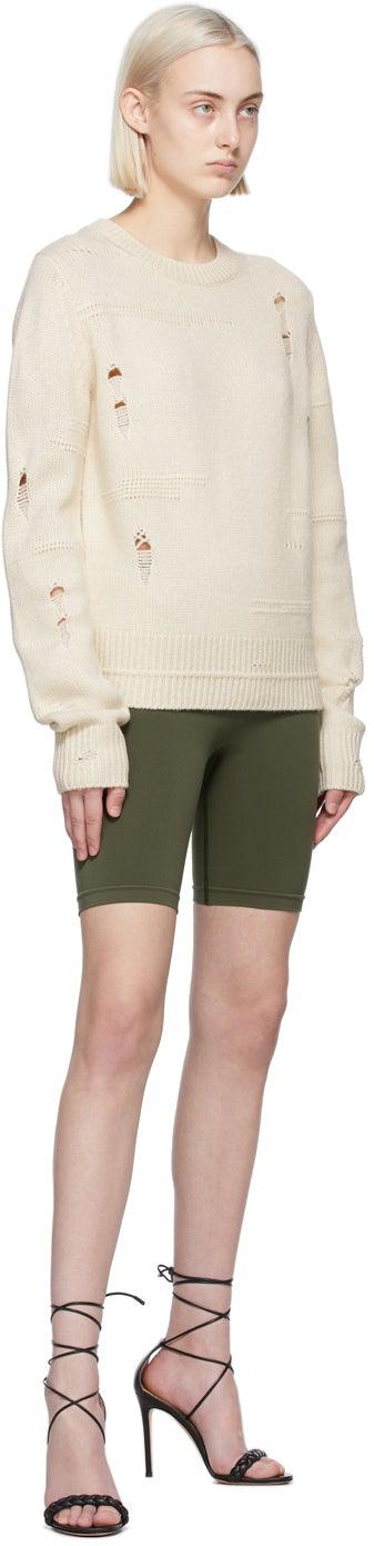 Helmut Lang Khaki Jersey Bike Shorts