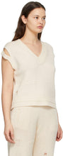 Helmut Lang Off-White Wool Distressed Vest