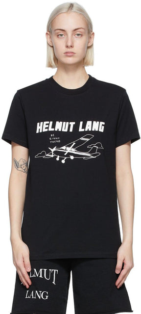 Helmut Lang SSENSE Exclusive Black Saintwoods Edition Plane T-Shirt - Helmut Lang Ssense EXCLUSIVE NOIR SAINTWOODS EDITION T-shirt avion - Helmut Lang Ssense 독점적 인 검은 셍우드 에디션 비행기 T 셔츠