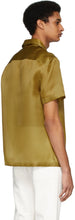 Helmut Lang Tan Silk Casual Fit Shirt