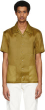 Helmut Lang Tan Silk Casual Fit Shirt - Chemise de coupe décontractée en soie Helmut Lang Tan Tan - Helmut Lang Tan 실크 캐주얼 셔츠 셔츠