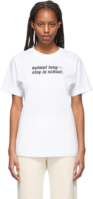 Helmut Lang White 'School' T-Shirt - T-shirt Helmut Lang White 'School' 'School' - Helmut Lang White 'School'티셔츠