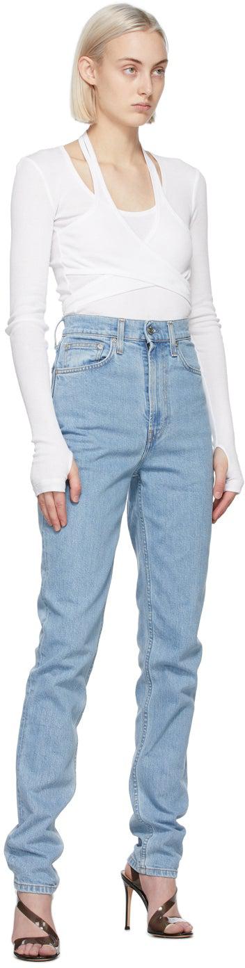 Helmut Lang White Wrap Long Sleeve T-Shirt