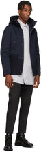 Herno Navy Wool Mixed Media Short Jacket