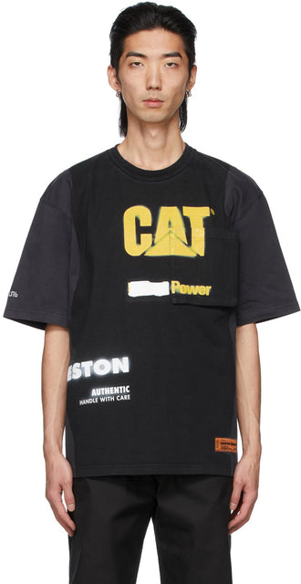 Heron Preston Black Caterpillar Edition Pocket T-Shirt - T-shirt de poche en édition de Heron Preston Noir Caterpillar - 헤론 프레스턴 블랙 애벌레 판 포켓 티셔츠