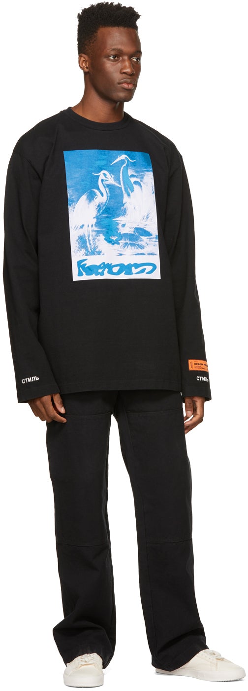 Heron Preston Black Denim Heron Spray Trousers