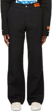 Heron Preston Black Denim Heron Spray Trousers - Pantalon de pulvérisation de Heron Preston Denim Black Denim - 헤론 프레스턴 블랙 데님 헤론 스프레이 바지