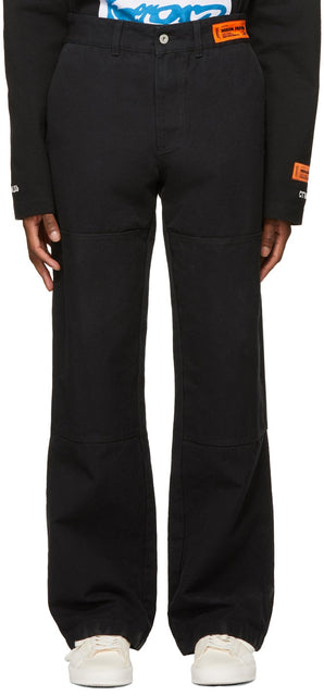 Heron Preston Black Denim Heron Spray Trousers - Pantalon de pulvérisation de Heron Preston Denim Black Denim - 헤론 프레스턴 블랙 데님 헤론 스프레이 바지