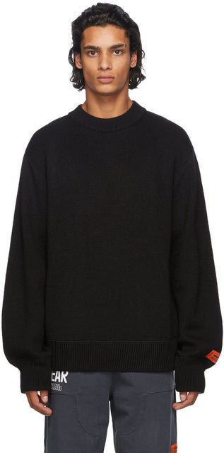 Heron Preston Black Heron Stamp Sweater - Pull de timbre Heron Heron Preston Black Heron - 헤론 프레스턴 블랙 헤론 스탬프 스웨터