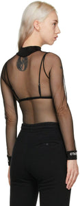 Heron Preston Black Mesh 'Style' Bodysuit