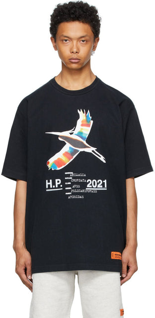 Heron Preston Black Rainbow Heron T-Shirt - T-shirt Heron Preston Rainbow Heron - 헤론 프레스턴 블랙 레인 보우 헤론 티셔츠