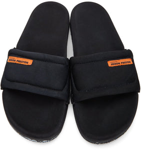 Heron Preston Black Slider Sandals