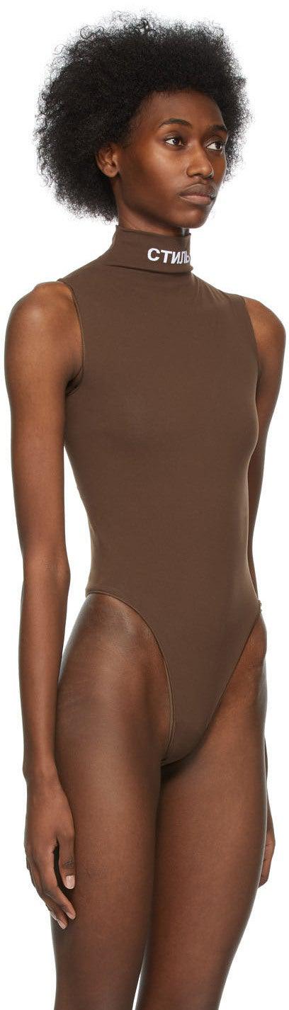 Heron Preston Brown High-Neck Sleeveless Bodysuit – BlackSkinny