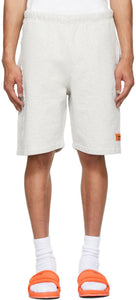 Heron Preston Grey Warped Logo Shorts - Heron Preston Grey Warped Logo Short - 헤론 프레스톤 그레이는 로고 반바지를 뒤틀 렸습니다