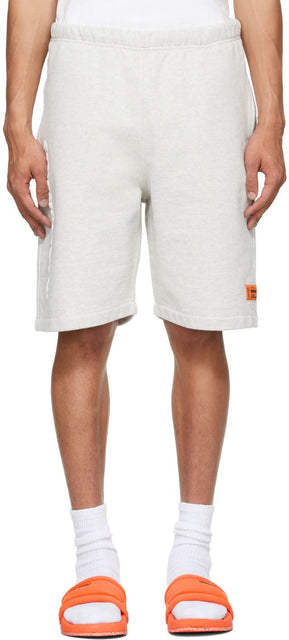Heron Preston Grey Warped Logo Shorts - Heron Preston Grey Warped Logo Short - 헤론 프레스톤 그레이는 로고 반바지를 뒤틀 렸습니다