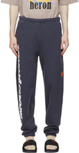 Heron Preston Navy Warped Logo Lounge Pants - Héron Pantalon Logo Logo Logo Warped - 헤론 프레스턴 해군은 로고 라운지 바지를 뒤틀렸다