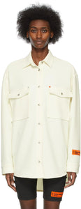 Heron Preston Off-White Button-Up Shirt - Heron Preston Shirt Button-Up Off-White - 헤론 프레스턴 오프 화이트 버튼 업 셔츠